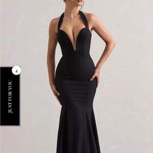 Elegant Black Halter Dress